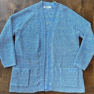 Blue Knit Cotton Cardigan